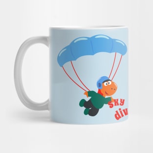 Vector illustration of a cute skydiver. Mug